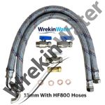 WSKIT:15mm-FB/HF800 - 15mm Water Softener Fixing Kit - HF800 BRAIDED Hoses